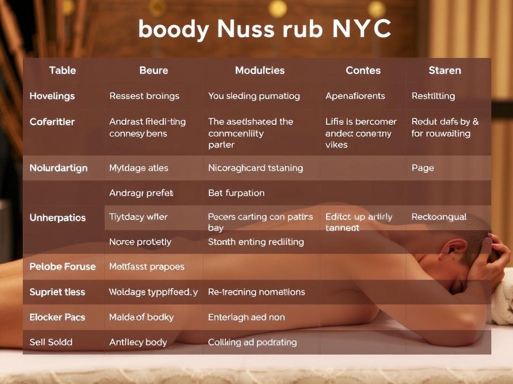 body rub nyc. Table: Common modalities and what they aim to do